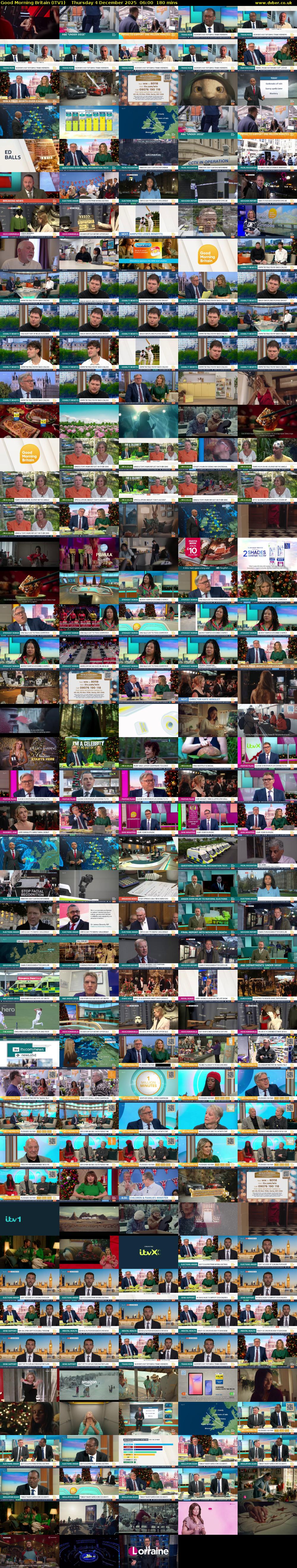 Good Morning Britain (ITV1) Thursday 4 December 2025 06:00 - 09:00