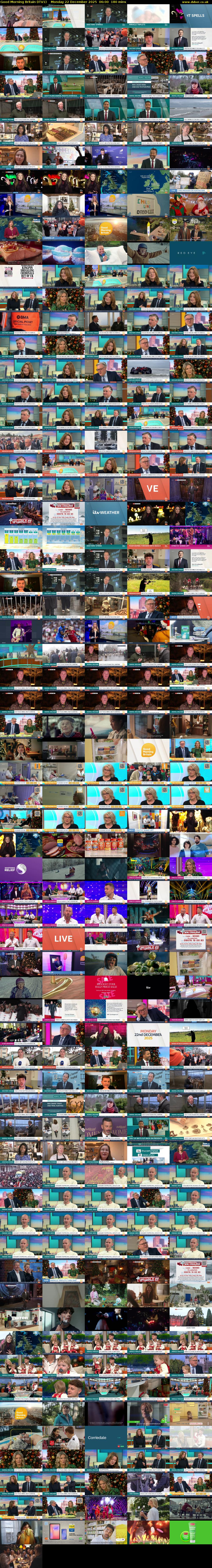 Good Morning Britain (ITV1) Monday 22 December 2025 06:00 - 09:00