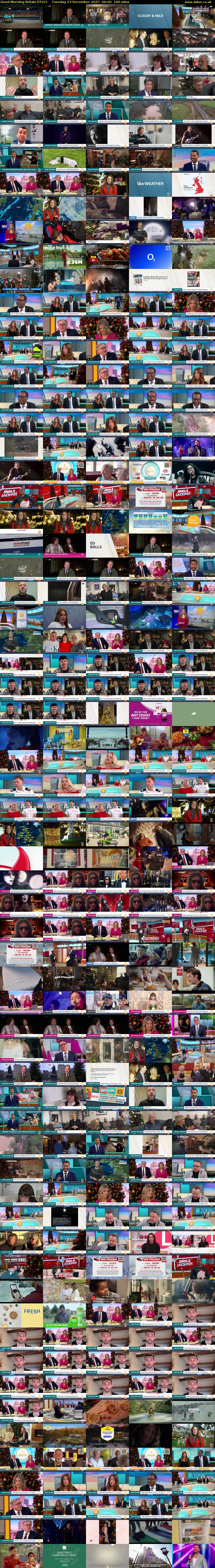 Good Morning Britain (ITV1) Tuesday 23 December 2025 06:00 - 09:00