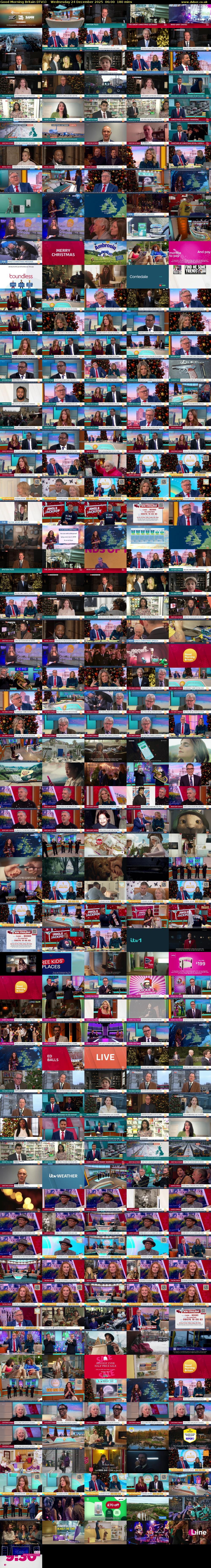 Good Morning Britain (ITV1) Wednesday 24 December 2025 06:00 - 09:00
