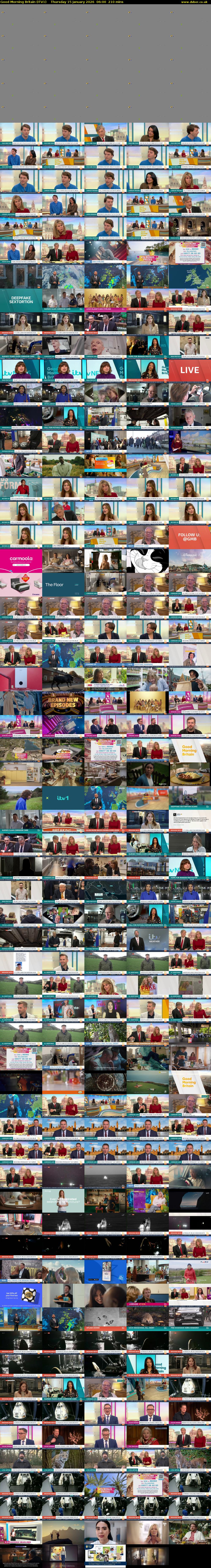 Good Morning Britain (ITV1) Thursday 15 January 2026 06:00 - 09:30