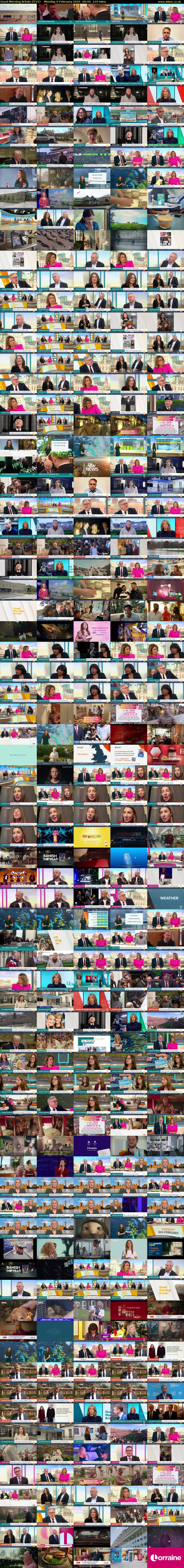 Good Morning Britain (ITV1) Monday 9 February 2026 06:00 - 09:30