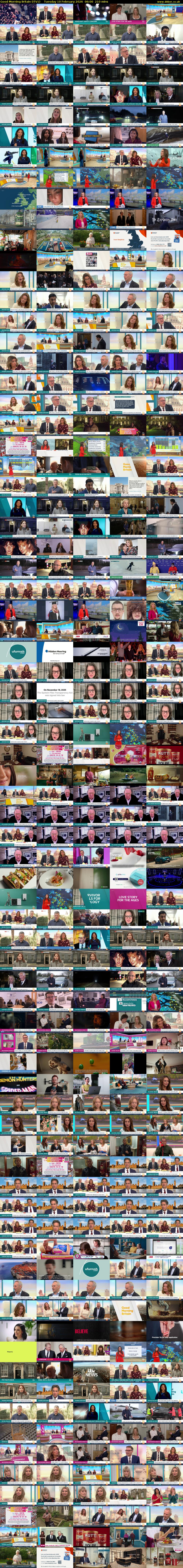 Good Morning Britain (ITV1) Tuesday 10 February 2026 06:00 - 09:30