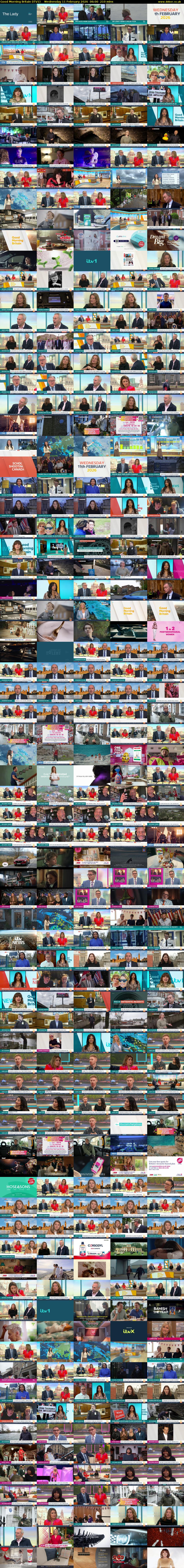 Good Morning Britain (ITV1) Wednesday 11 February 2026 06:00 - 09:30