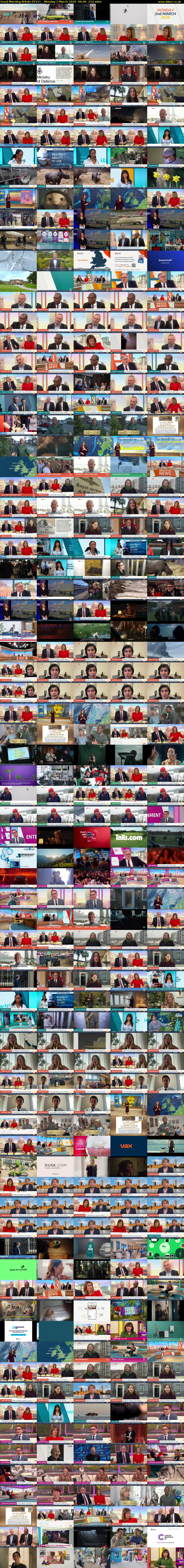 Good Morning Britain (ITV1) Monday 2 March 2026 06:00 - 09:30