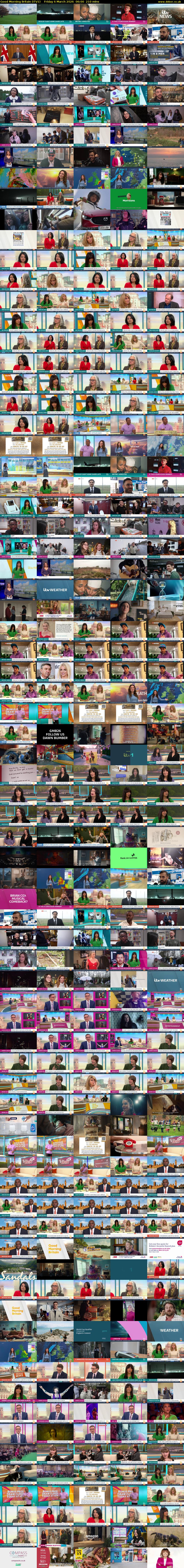 Good Morning Britain (ITV1) Friday 6 March 2026 06:00 - 09:30