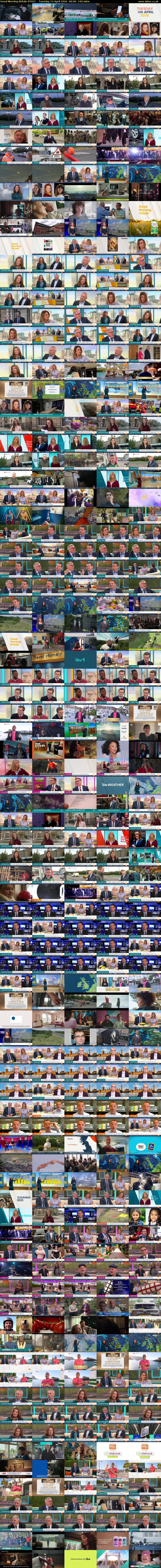 Good Morning Britain (ITV1) Tuesday 14 April 2026 06:00 - 10:00