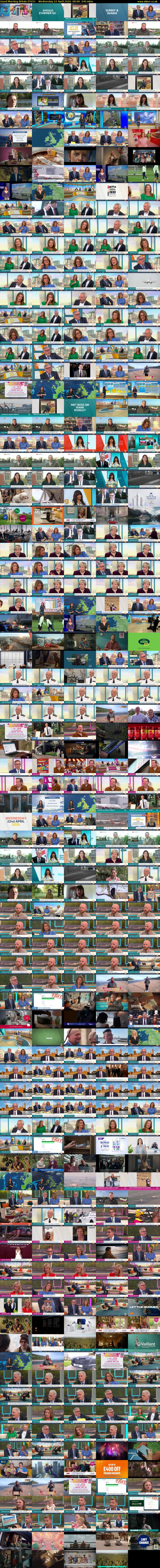 Good Morning Britain (ITV1) Wednesday 22 April 2026 06:00 - 10:00