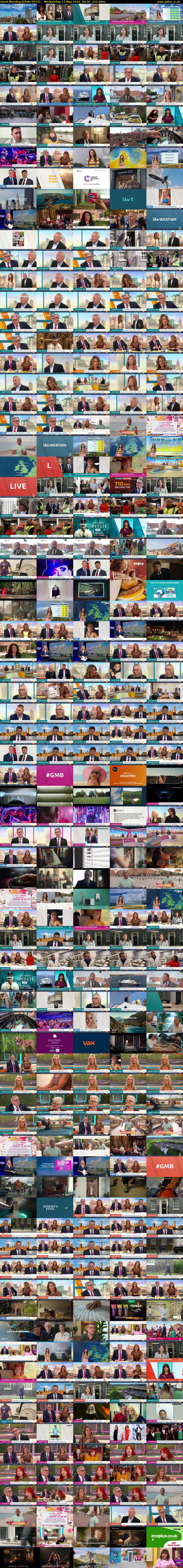 Good Morning Britain (ITV1) Wednesday 13 May 2026 06:00 - 09:30
