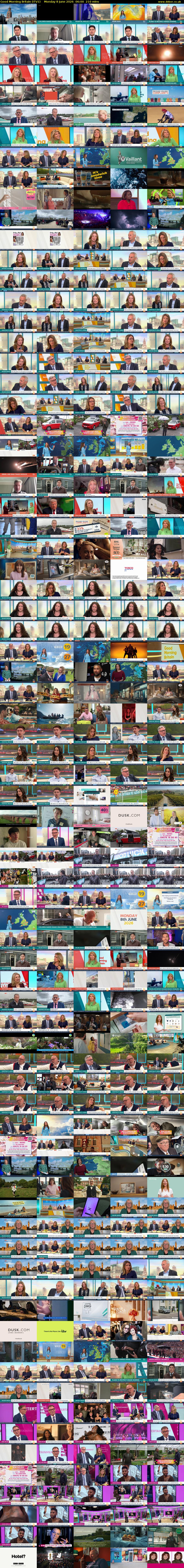 Good Morning Britain (ITV1) Monday 8 June 2026 06:00 - 09:30