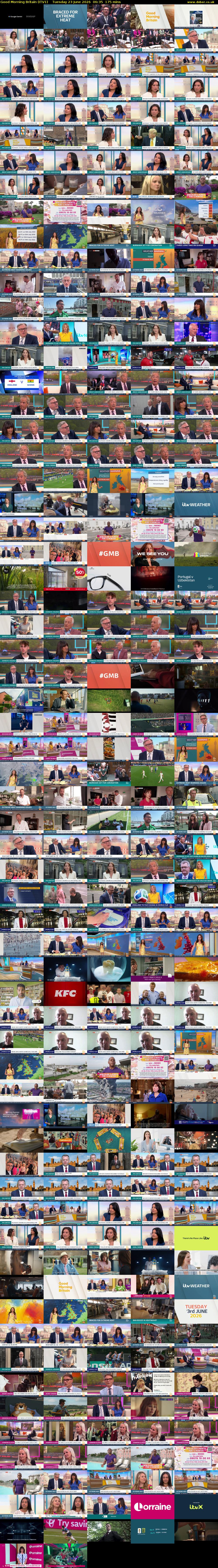 Good Morning Britain (ITV1) Tuesday 23 June 2026 06:35 - 09:30