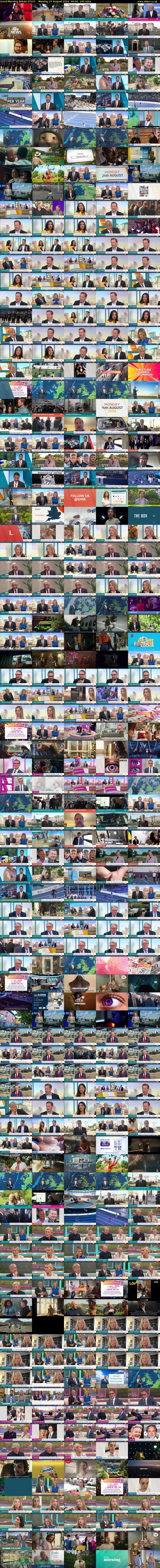 Good Morning Britain (ITV1) Monday 24 August 2026 06:00 - 10:00