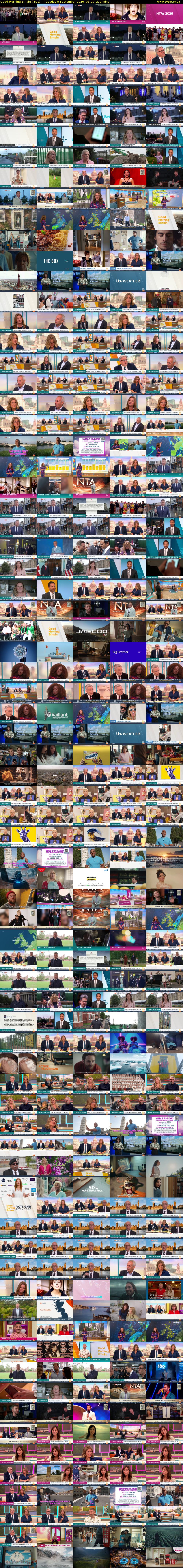 Good Morning Britain (ITV1) Tuesday 8 September 2026 06:00 - 09:30