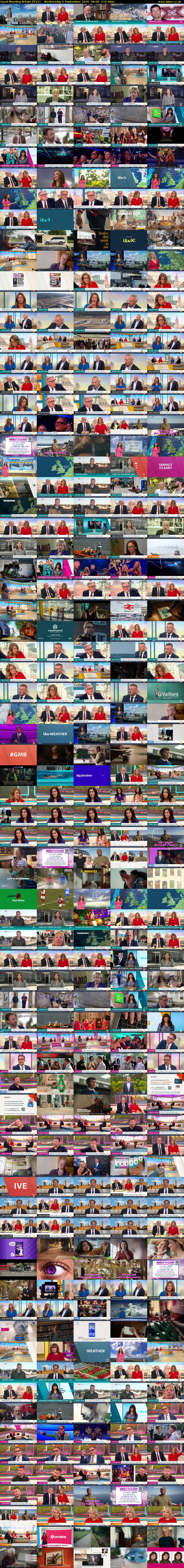 Good Morning Britain (ITV1) Wednesday 9 September 2026 06:00 - 09:30