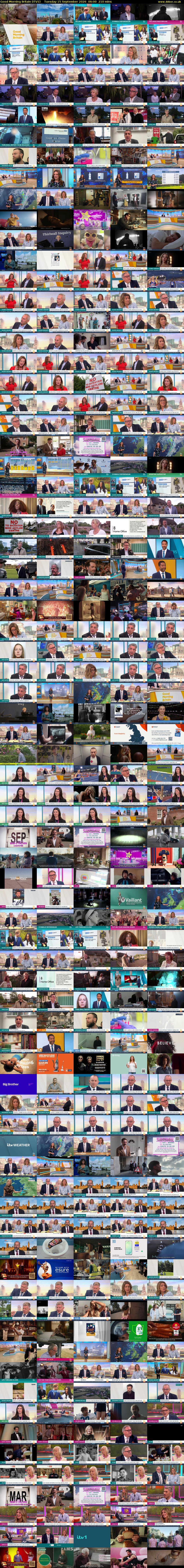 Good Morning Britain (ITV1) Tuesday 15 September 2026 06:00 - 09:30