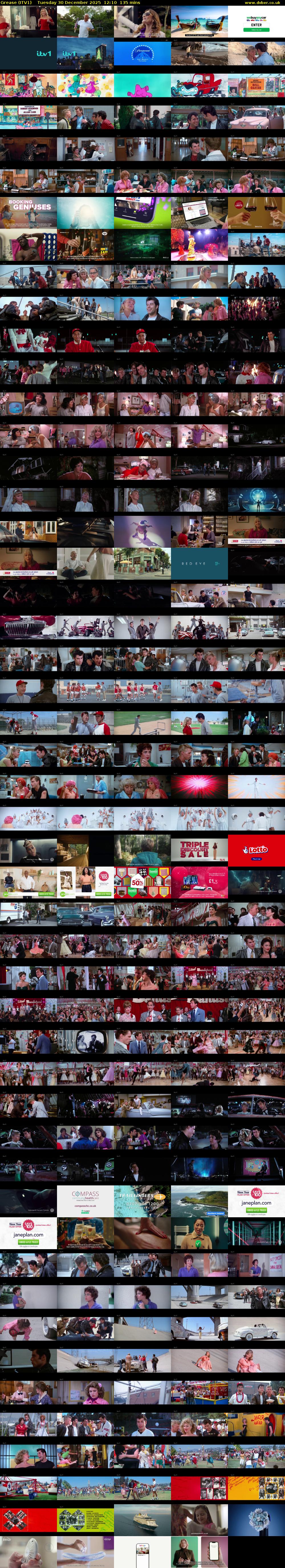 Grease (ITV1) Tuesday 30 December 2025 12:10 - 14:25