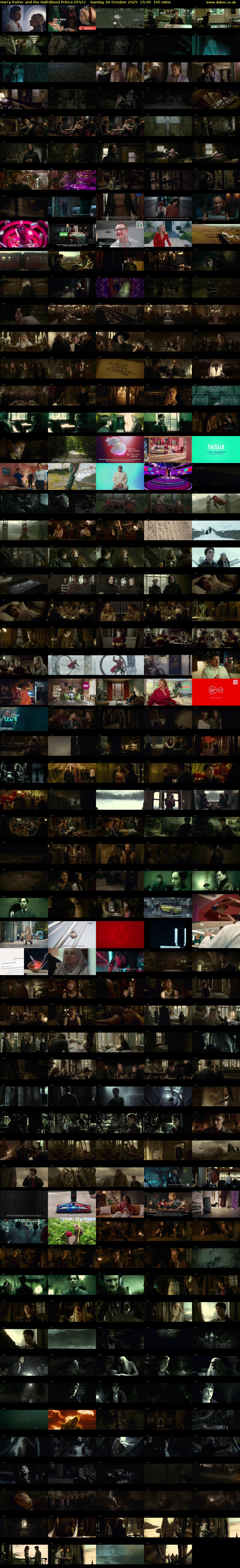 Harry Potter and the Half-Blood Prince (ITV1) Sunday 26 October 2025 15:45 - 18:30