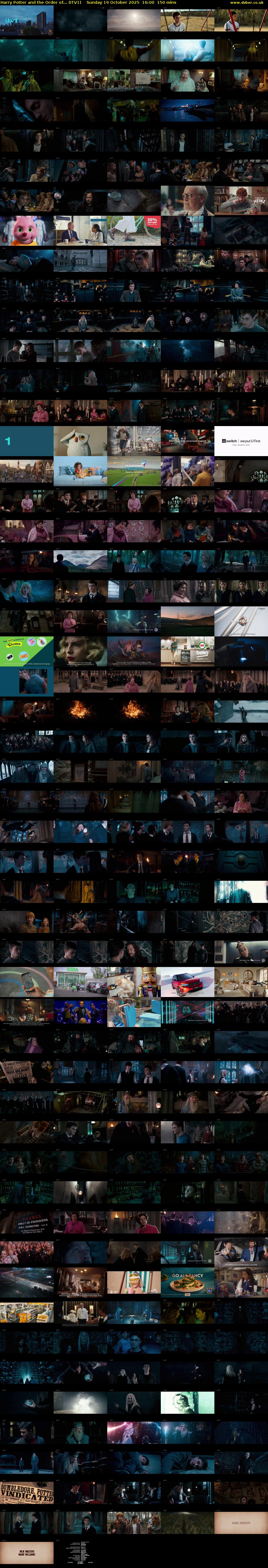 Harry Potter and the Order of... (ITV1) Sunday 19 October 2025 16:00 - 18:30