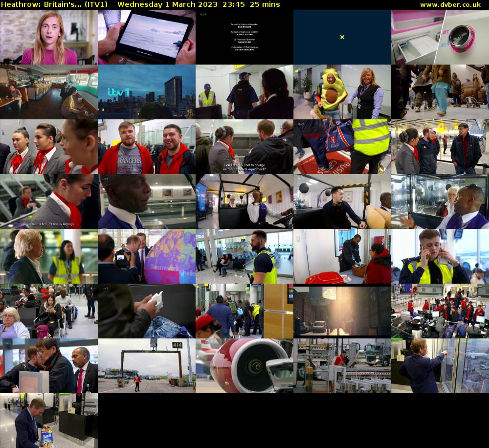 Heathrow: Britain's... (ITV1) Wednesday 1 March 2023 23:45 - 00:10