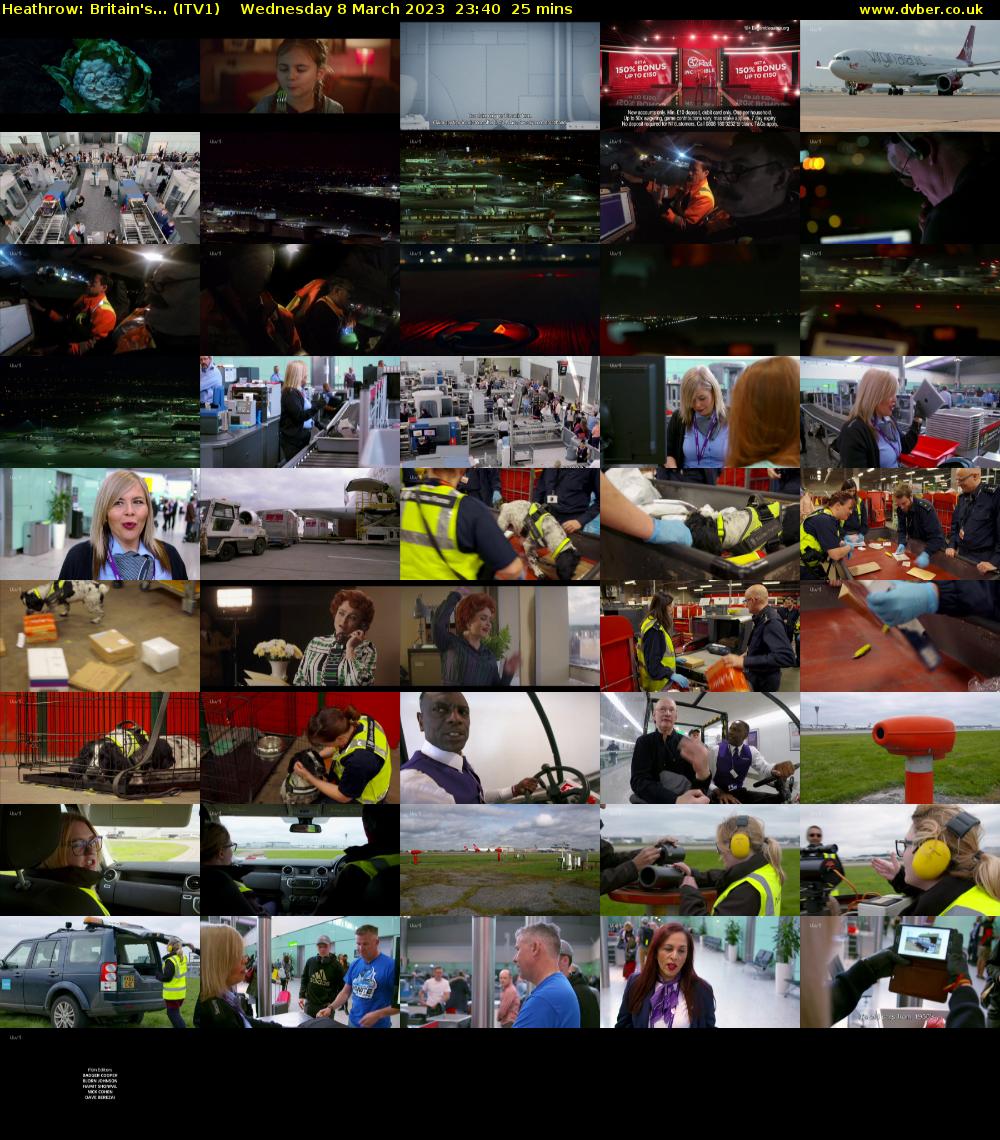 Heathrow: Britain's... (ITV1) Wednesday 8 March 2023 23:40 - 00:05