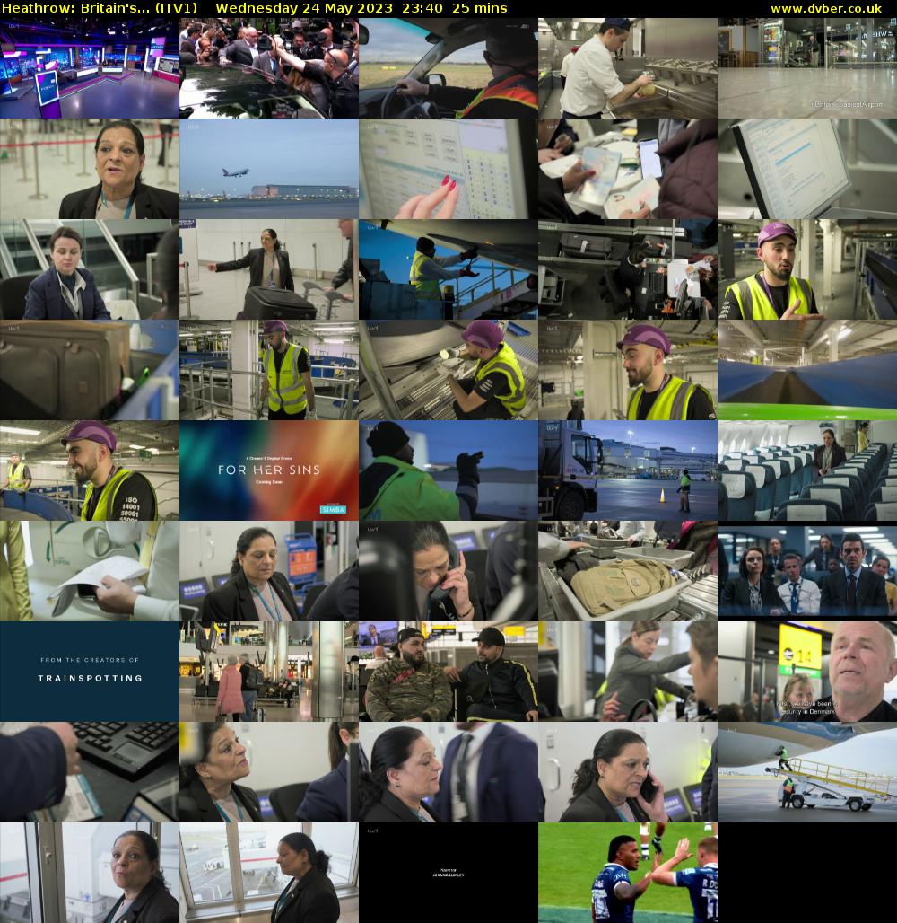 Heathrow: Britain's... (ITV1) Wednesday 24 May 2023 23:40 - 00:05