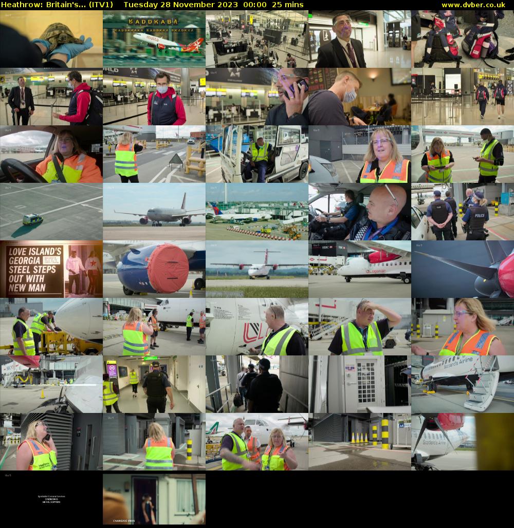 Heathrow: Britain's... (ITV1) Tuesday 28 November 2023 00:00 - 00:25
