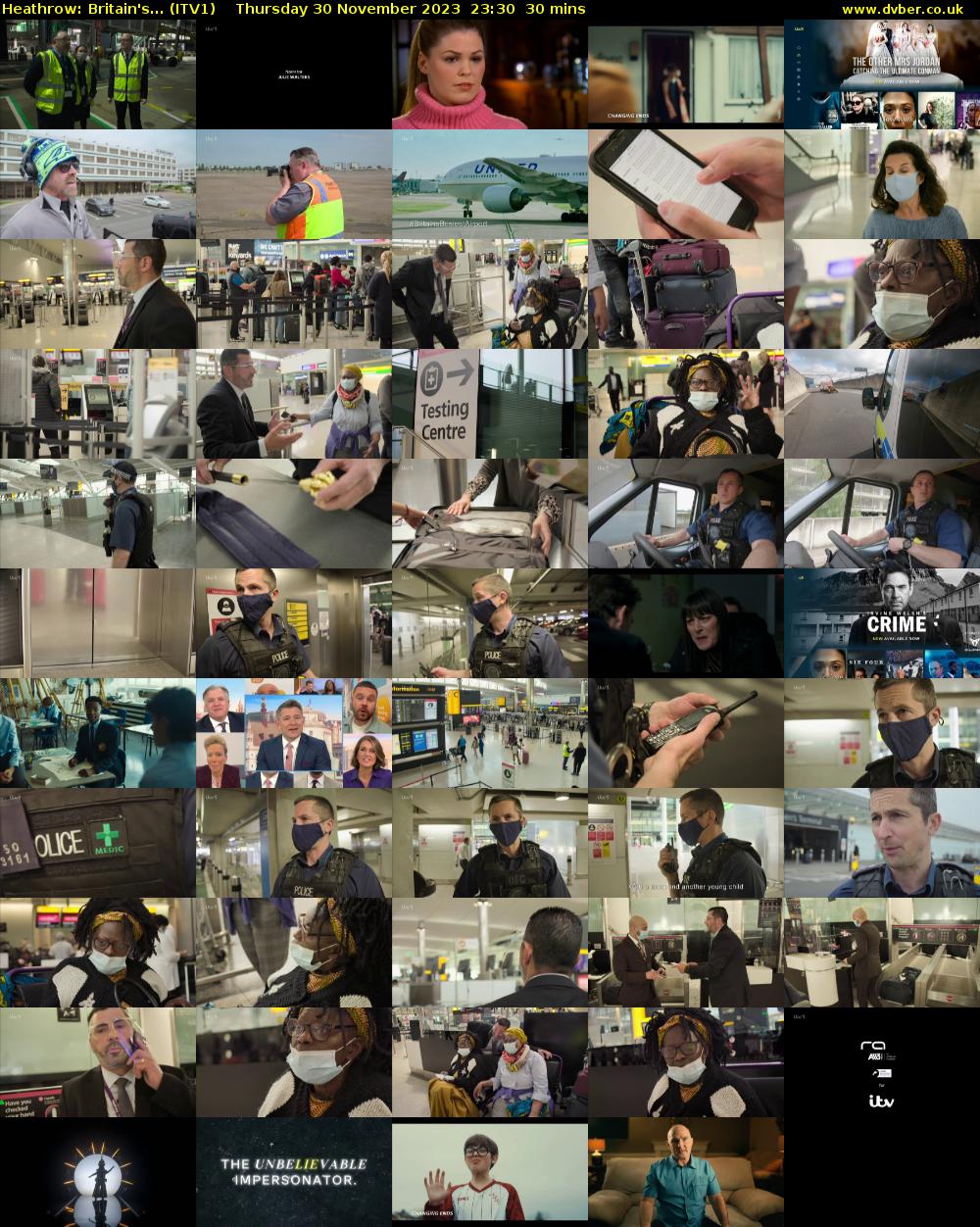Heathrow: Britain's... (ITV1) Thursday 30 November 2023 23:30 - 00:00