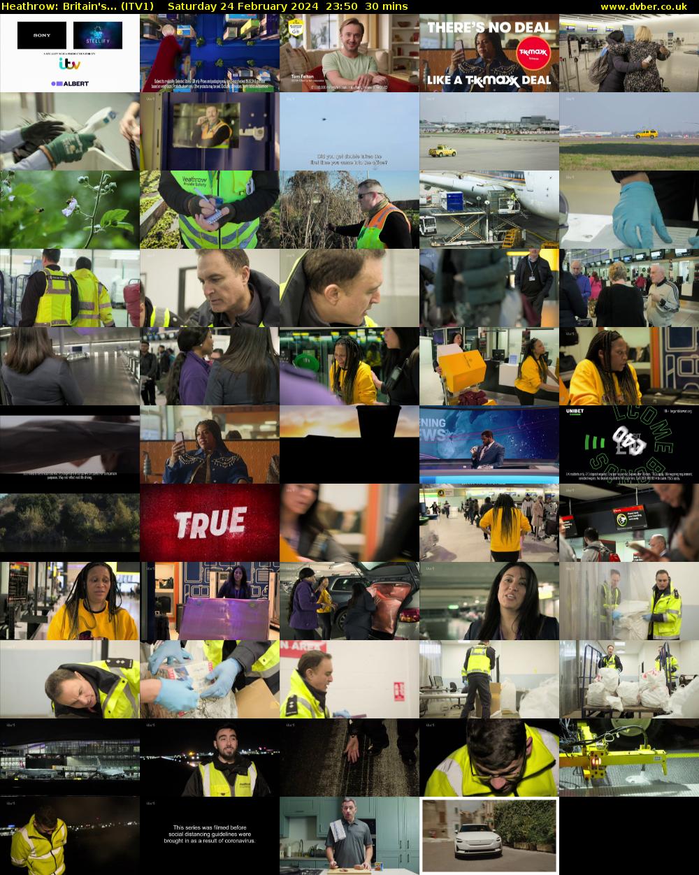 Heathrow: Britain's... (ITV1) Saturday 24 February 2024 23:50 - 00:20