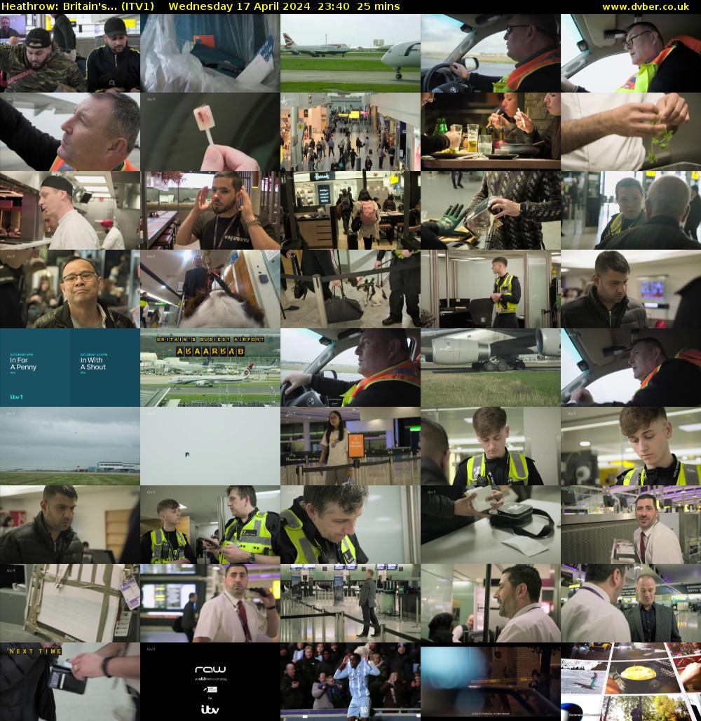 Heathrow: Britain's... (ITV1) Wednesday 17 April 2024 23:40 - 00:05