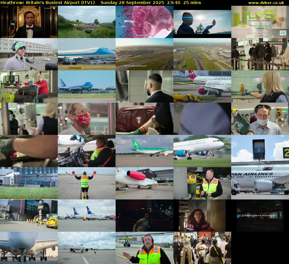 Heathrow: Britain's Busiest Airport (ITV1) Sunday 28 September 2025 23:40 - 00:05