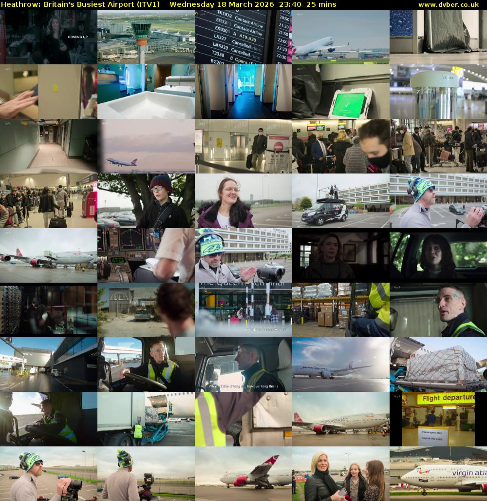 Heathrow: Britain's Busiest Airport (ITV1) Wednesday 18 March 2026 23:40 - 00:05