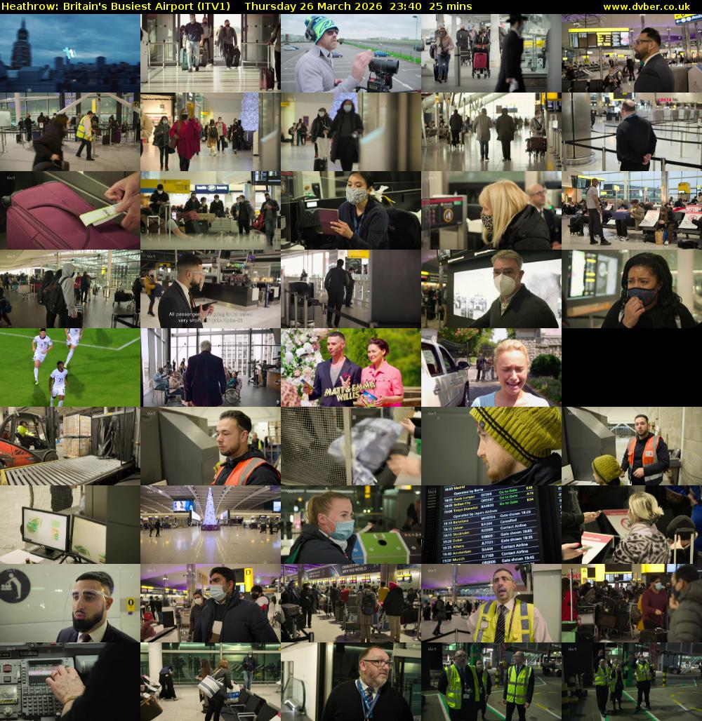 Heathrow: Britain's Busiest Airport (ITV1) Thursday 26 March 2026 23:40 - 00:05