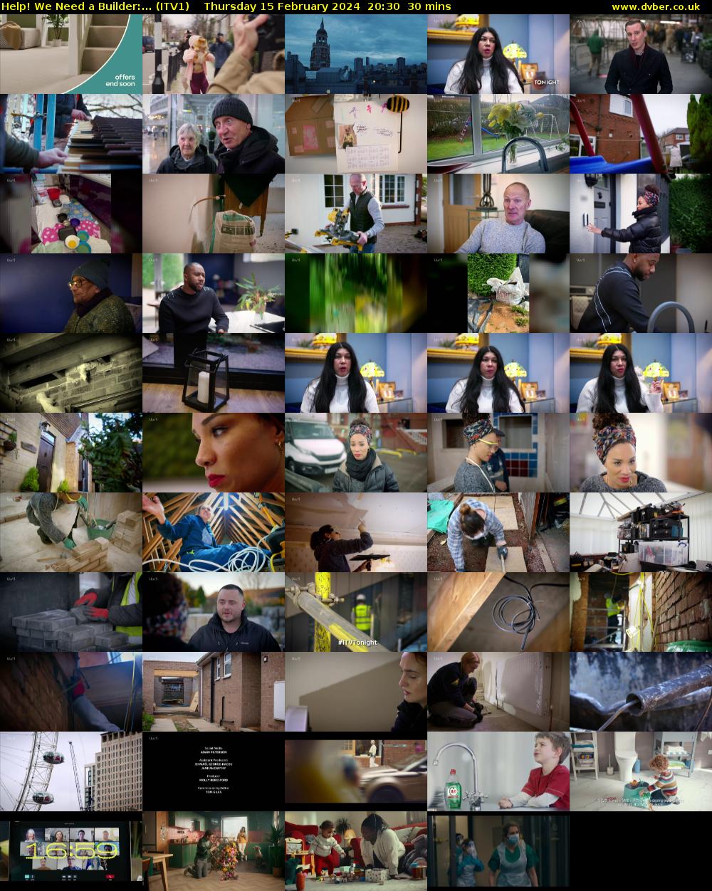 Help! We Need a Builder:... (ITV1) Thursday 15 February 2024 20:30 - 21:00