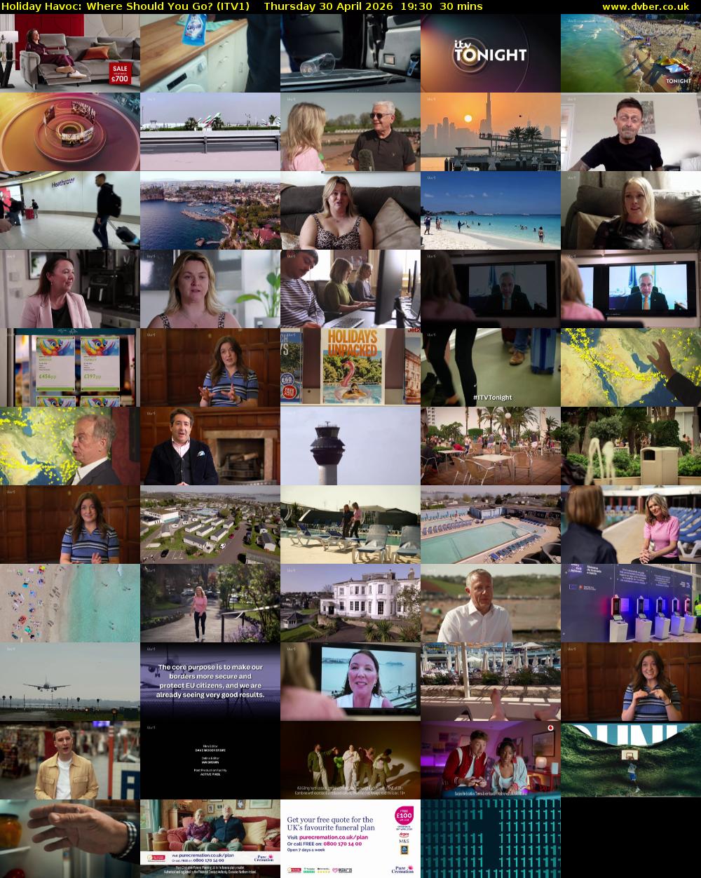 Holiday Havoc: Where Should You Go? (ITV1) Thursday 30 April 2026 19:30 - 20:00