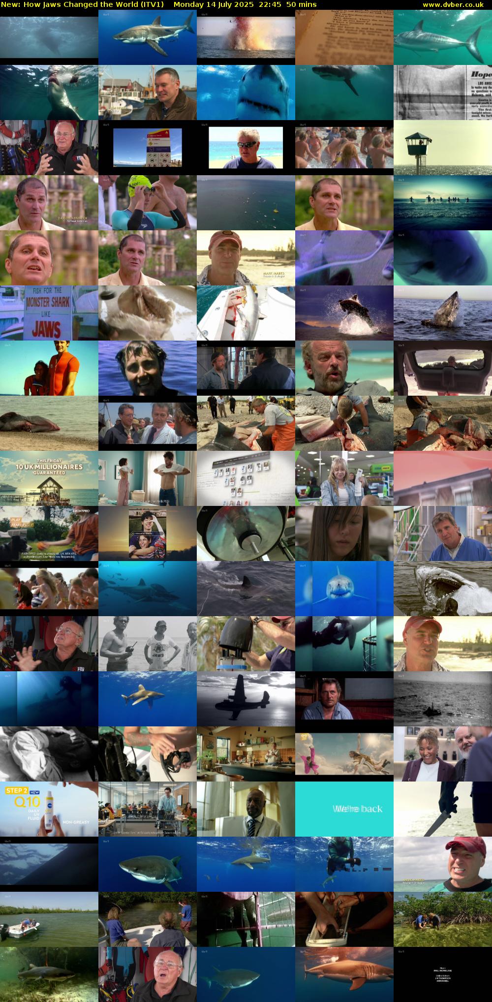 How Jaws Changed the World (ITV1) Monday 14 July 2025 22:45 - 23:35