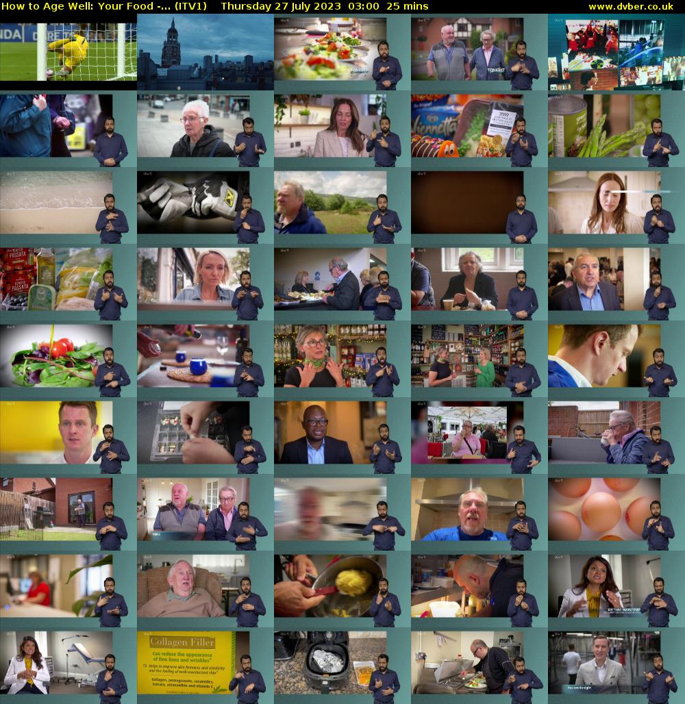 How to Age Well: Your Food -... (ITV1) Thursday 27 July 2023 03:00 - 03:25