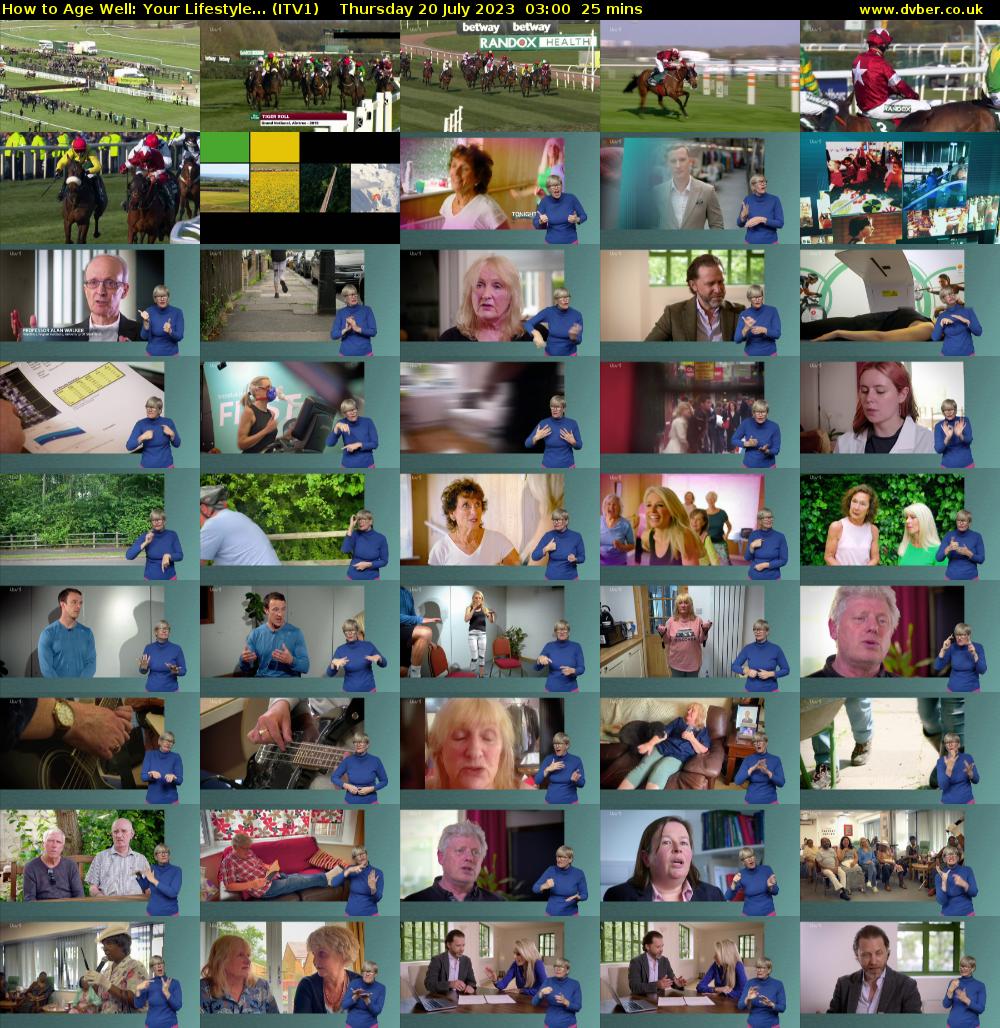 How to Age Well: Your Lifestyle... (ITV1) Thursday 20 July 2023 03:00 - 03:25