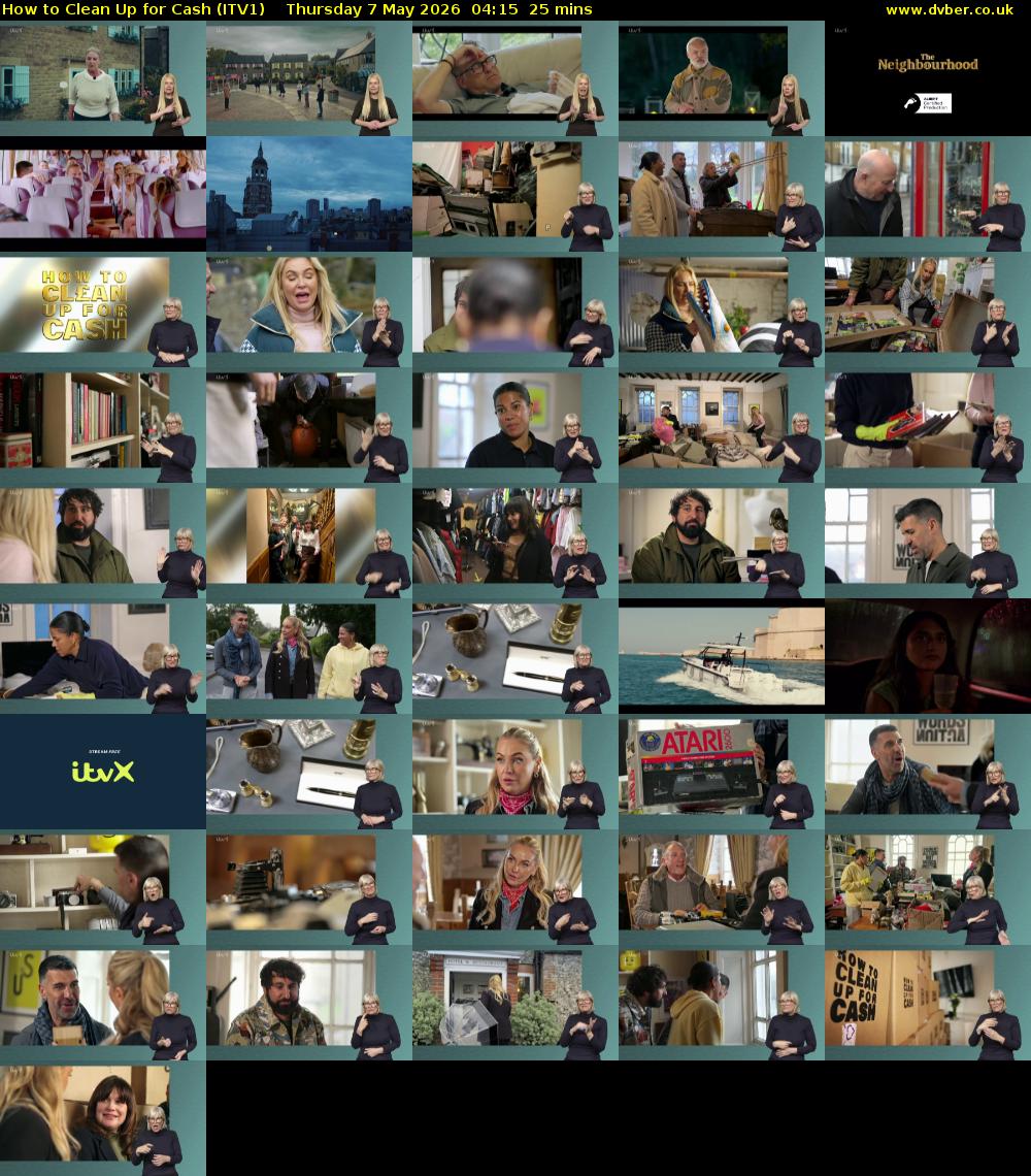 How to Clean Up for Cash (ITV1) Thursday 7 May 2026 04:15 - 04:40