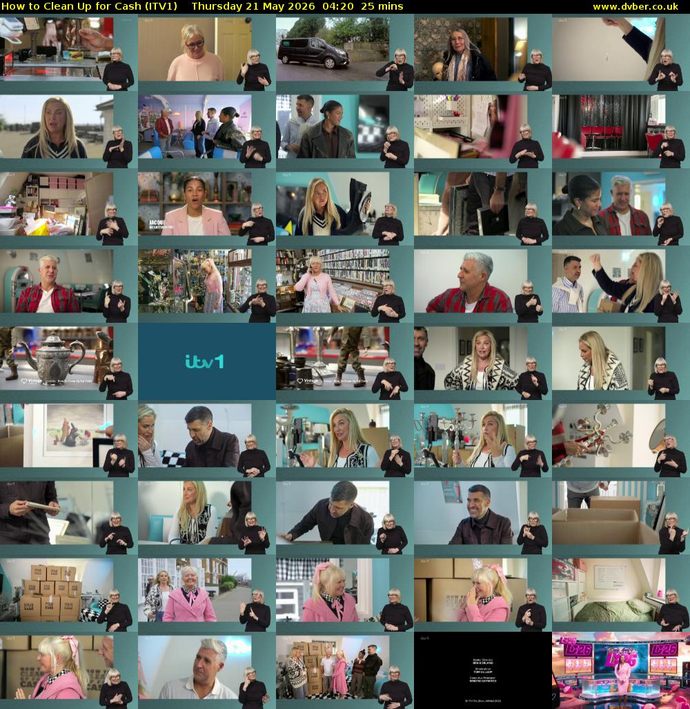 How to Clean Up for Cash (ITV1) Thursday 21 May 2026 04:20 - 04:45