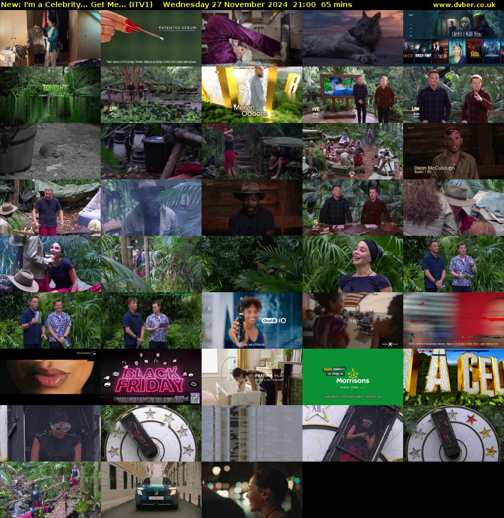 I'm A Celebrity... Get Me... (ITV1) Wednesday 27 November 2024 21:00 - 22:05