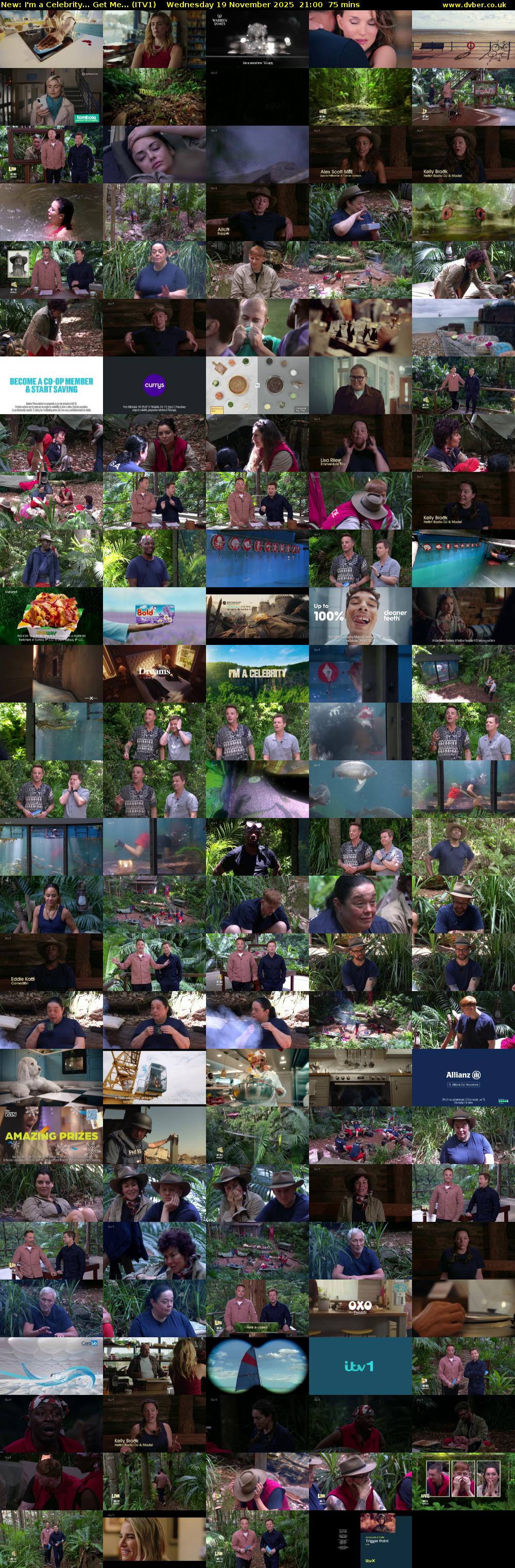 I'm A Celebrity... Get Me... (ITV1) Wednesday 19 November 2025 21:00 - 22:15