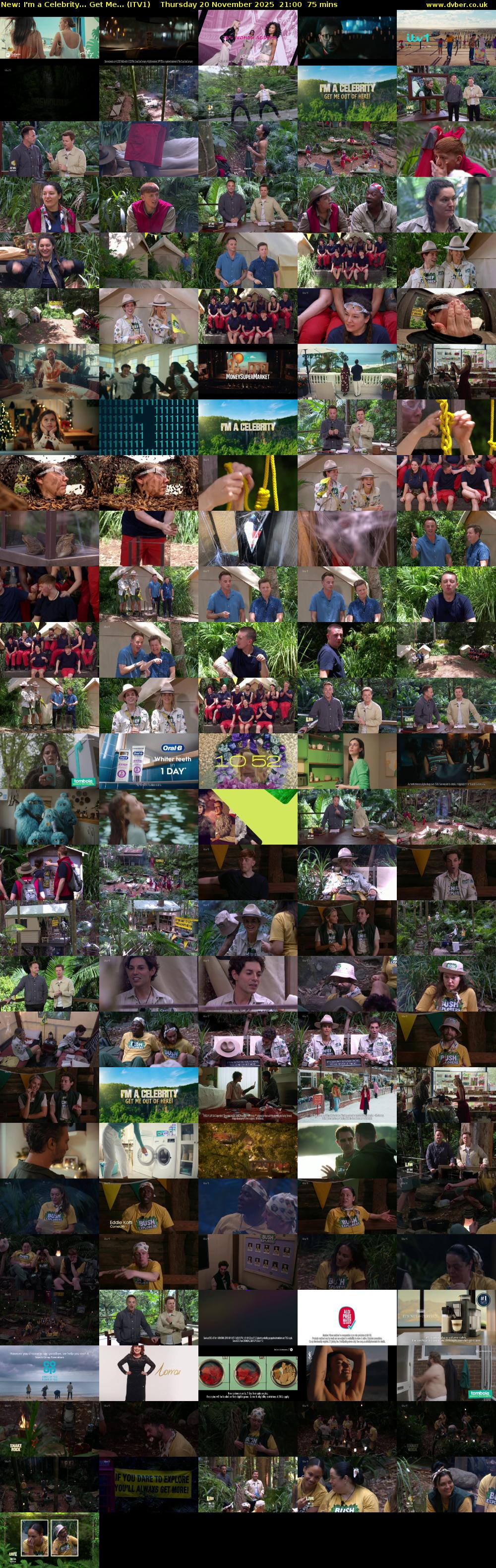 I'm A Celebrity... Get Me... (ITV1) Thursday 20 November 2025 21:00 - 22:15