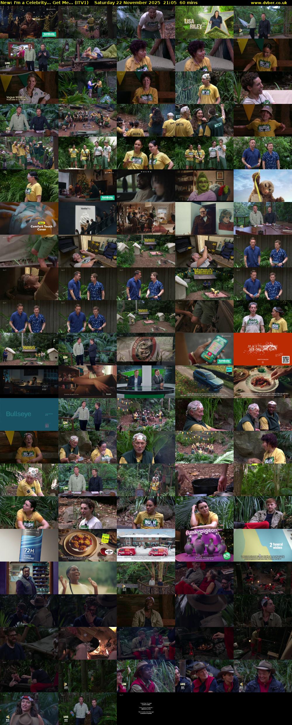 I'm A Celebrity... Get Me... (ITV1) Saturday 22 November 2025 21:05 - 22:05