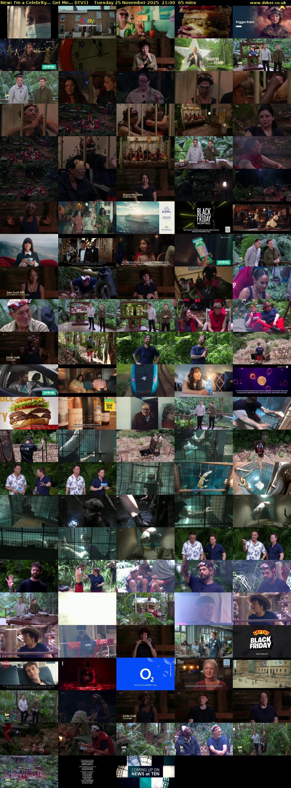 I'm A Celebrity... Get Me... (ITV1) Tuesday 25 November 2025 21:00 - 22:05