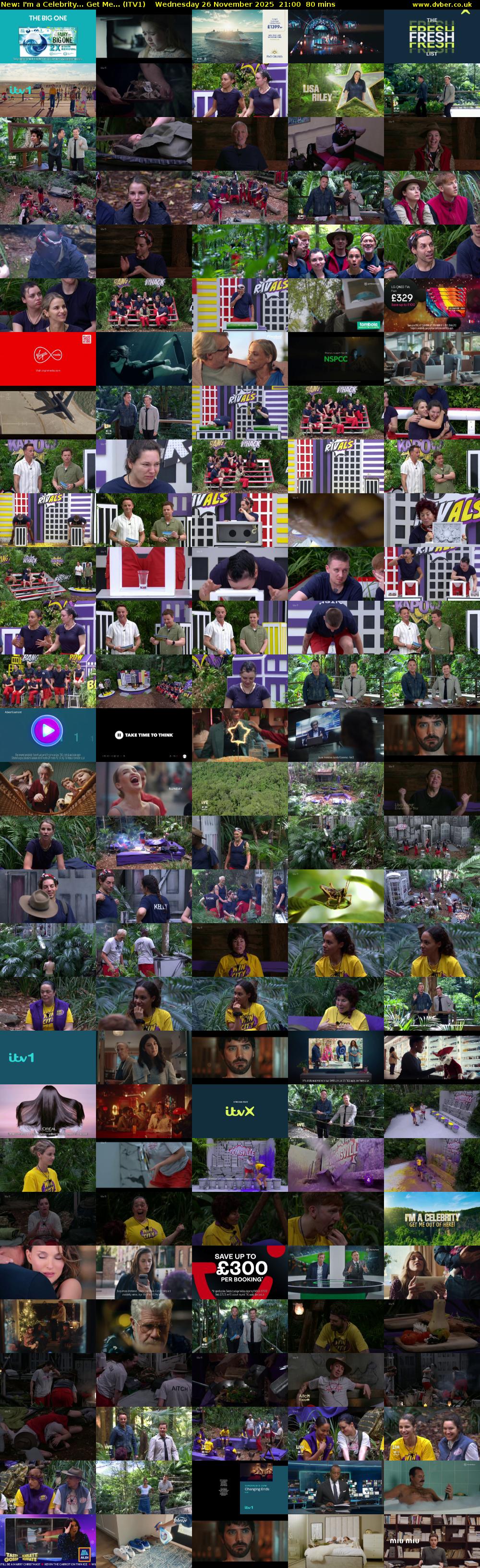 I'm A Celebrity... Get Me... (ITV1) Wednesday 26 November 2025 21:00 - 22:20