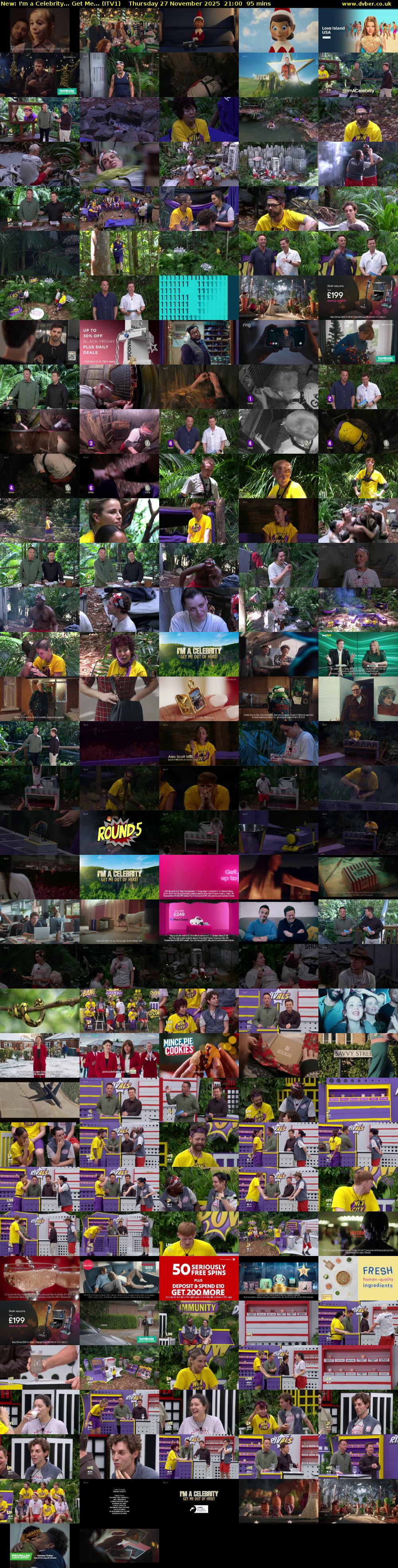 I'm A Celebrity... Get Me... (ITV1) Thursday 27 November 2025 21:00 - 22:35