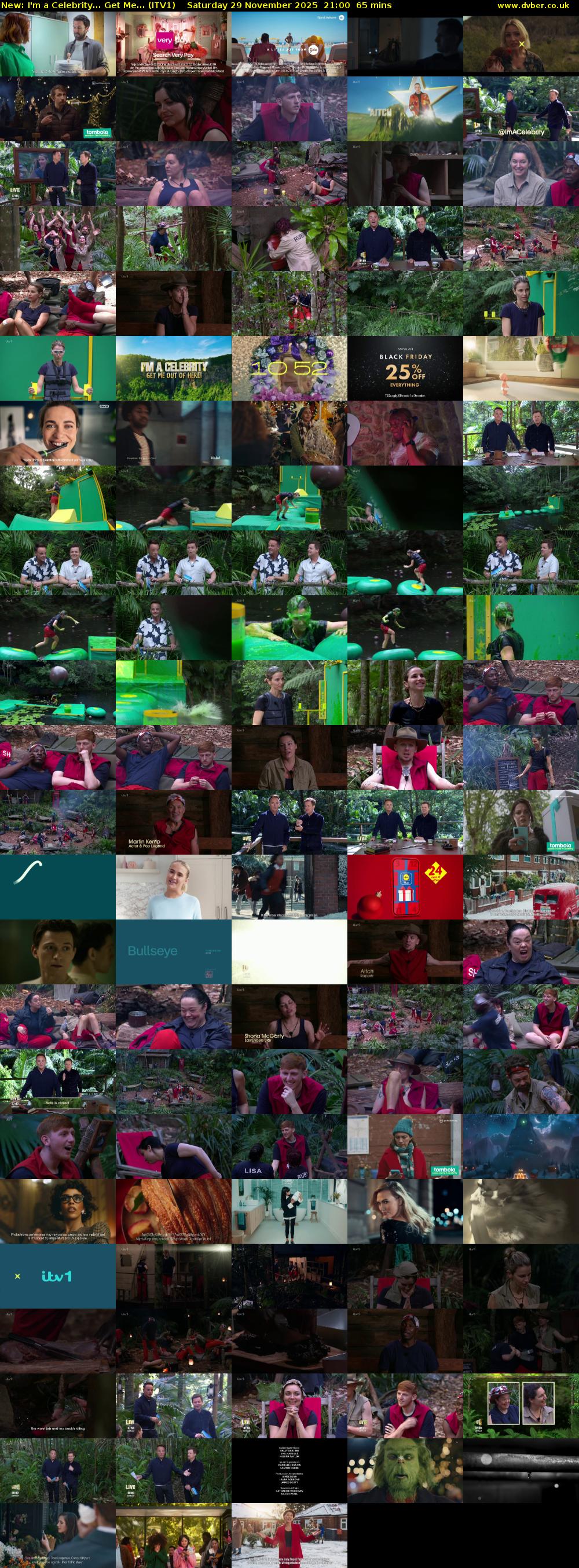 I'm A Celebrity... Get Me... (ITV1) Saturday 29 November 2025 21:00 - 22:05