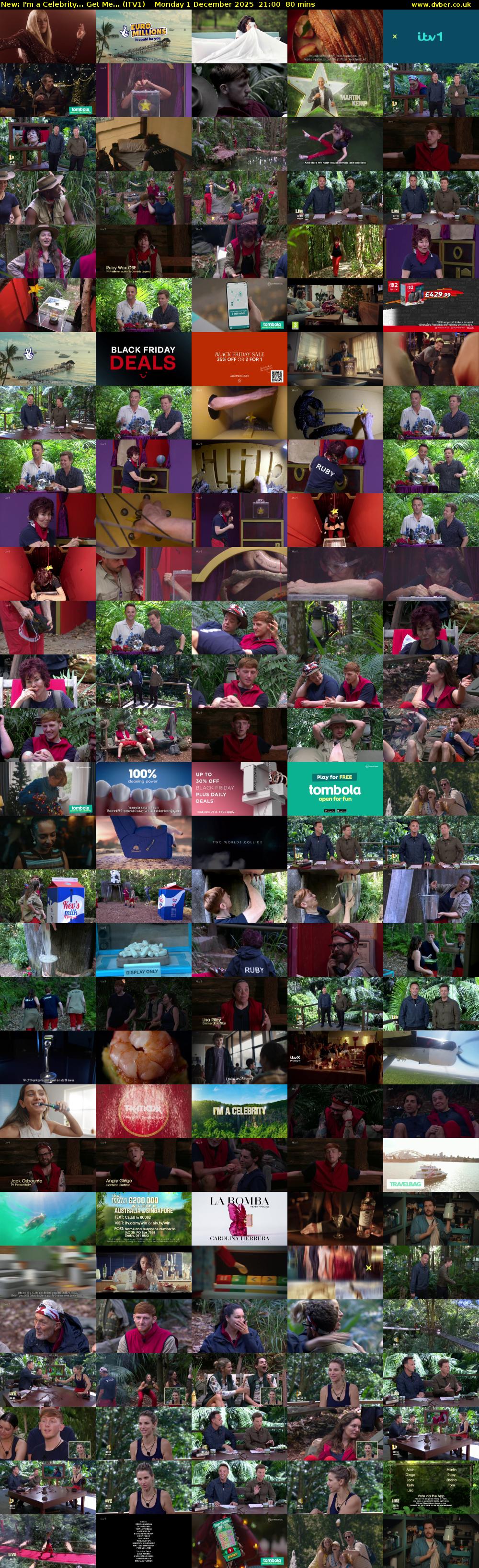 I'm A Celebrity... Get Me... (ITV1) Monday 1 December 2025 21:00 - 22:20