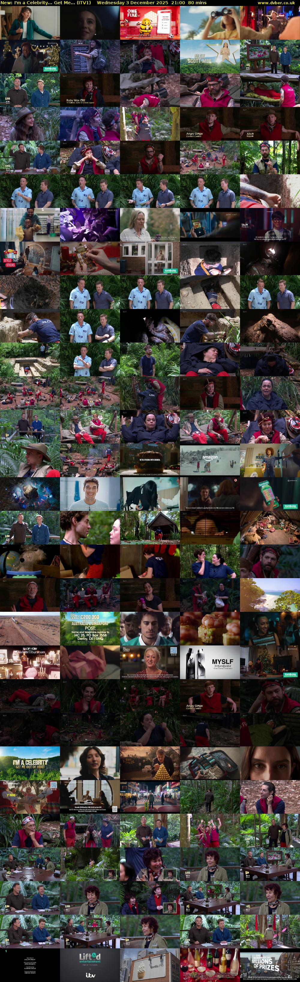 I'm A Celebrity... Get Me... (ITV1) Wednesday 3 December 2025 21:00 - 22:20