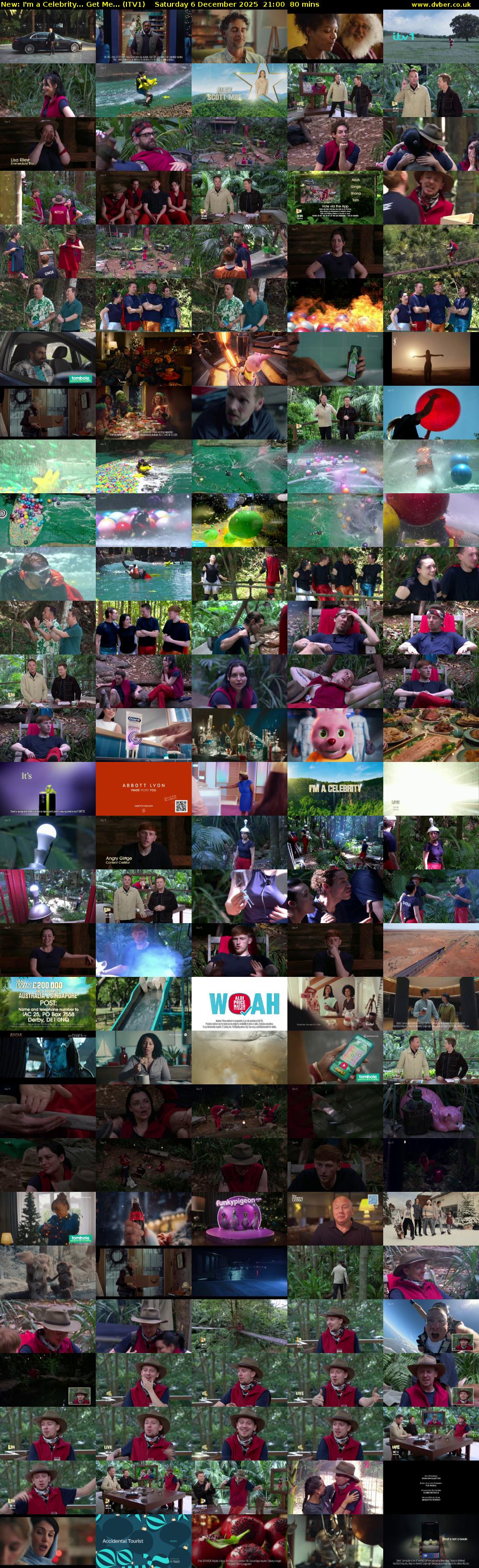 I'm A Celebrity... Get Me... (ITV1) Saturday 6 December 2025 21:00 - 22:20